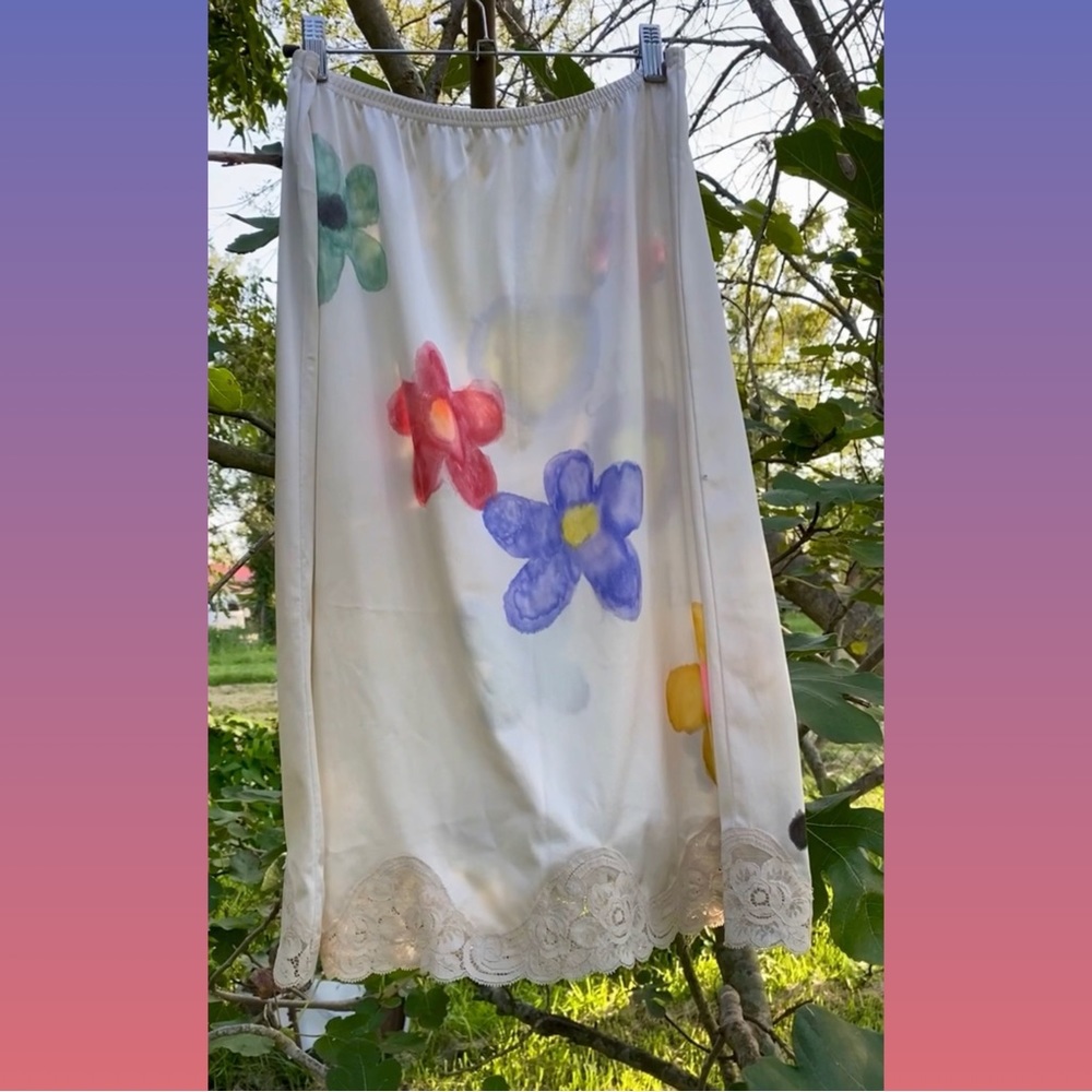 SOLD//Love is the answer vintage slip skirt - Picture 4 of 6